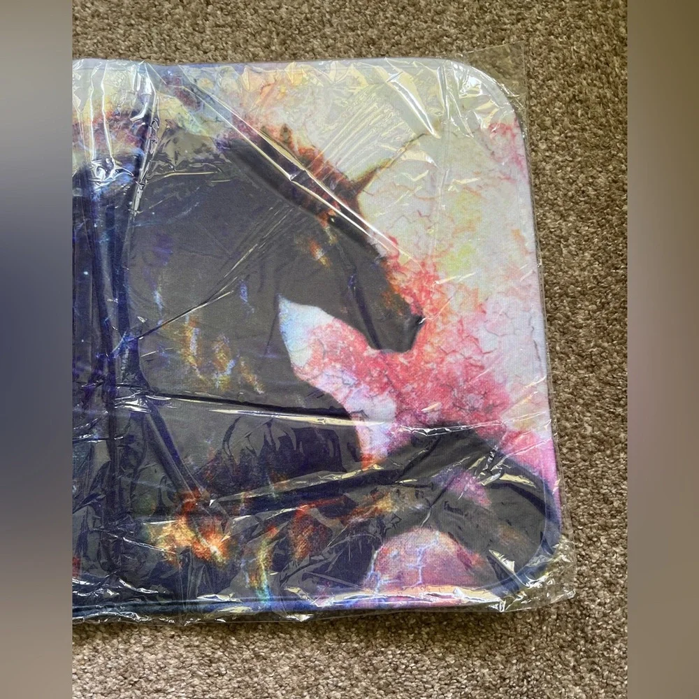 Soft Plush Unicorn Rug Mat Abstract Watercolor Painted-Look Magical Mystical 🦄